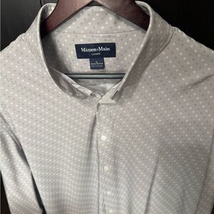 Mizzen+Main Gray Patterned XL No-Tuck Men's Shirt